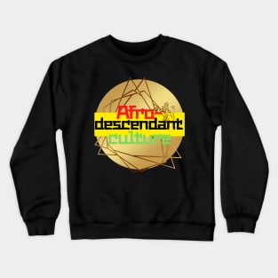 Golden geometric figure with texts in red, black, yellow and green colors Crewneck Sweatshirt